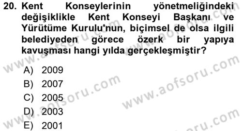 Çevre Sosyolojisi Dersi 2015 - 2016 Yılı (Final) Dönem Sonu Sınav Soruları 20. Soru
