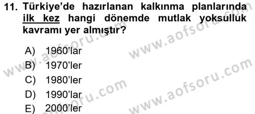 Çevre Sosyolojisi Dersi 2016 - 2017 Yılı 3 Ders Sınav Soruları 11. Soru