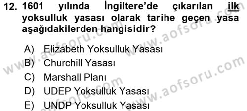 Çevre Sosyolojisi Dersi 2016 - 2017 Yılı 3 Ders Sınav Soruları 12. Soru