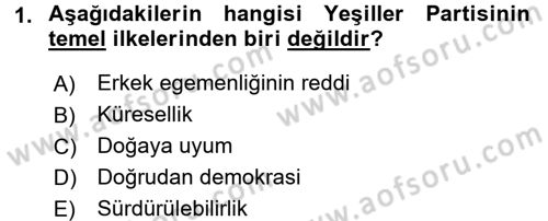 Çevre Sosyolojisi Dersi 2016 - 2017 Yılı (Final) Dönem Sonu Sınav Soruları 1. Soru