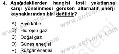 Çevre Sosyolojisi Dersi 2016 - 2017 Yılı (Final) Dönem Sonu Sınav Soruları 4. Soru