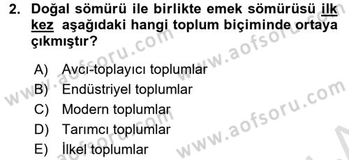 Çevre Sosyolojisi Dersi Ara Sınavı Deneme Sınav Soruları 2. Soru