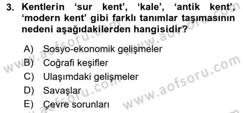 Çevre Sosyolojisi Dersi 2021 - 2022 Yılı (Final) Dönem Sonu Sınav Soruları 3. Soru