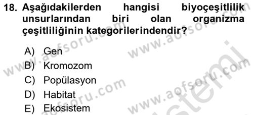 Çevre Sosyolojisi Dersi Ara Sınavı Deneme Sınav Soruları 18. Soru