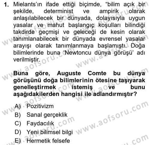Çevre Sosyolojisi Dersi 2022 - 2023 Yılı (Final) Dönem Sonu Sınav Soruları 1. Soru