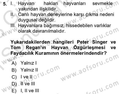 Çevre Sosyolojisi Dersi 2022 - 2023 Yılı (Final) Dönem Sonu Sınav Soruları 5. Soru
