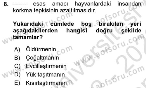 Çevre Sosyolojisi Dersi 2022 - 2023 Yılı (Final) Dönem Sonu Sınav Soruları 8. Soru