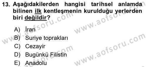 Çevre Sosyolojisi Dersi 2023 - 2024 Yılı (Vize) Ara Sınav Soruları 13. Soru