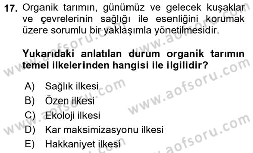 Çevre Sosyolojisi Dersi 2023 - 2024 Yılı (Vize) Ara Sınav Soruları 17. Soru