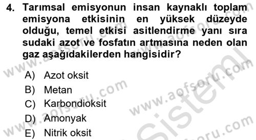 Çevre Sosyolojisi Dersi 2023 - 2024 Yılı (Final) Dönem Sonu Sınav Soruları 4. Soru