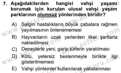 Çevre Sosyolojisi Dersi 2023 - 2024 Yılı (Final) Dönem Sonu Sınav Soruları 7. Soru