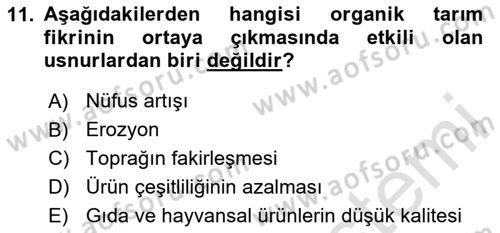 Çevre Sosyolojisi Dersi 2023 - 2024 Yılı Yaz Okulu Sınav Soruları 11. Soru