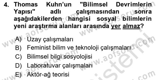 Çevre Sosyolojisi Dersi 2023 - 2024 Yılı Yaz Okulu Sınav Soruları 4. Soru