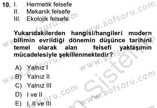 Çevre Sosyolojisi Dersi Ara Sınavı Deneme Sınav Soruları 10. Soru