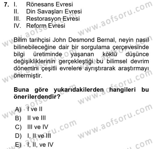 Çevre Sosyolojisi Dersi Ara Sınavı Deneme Sınav Soruları 7. Soru