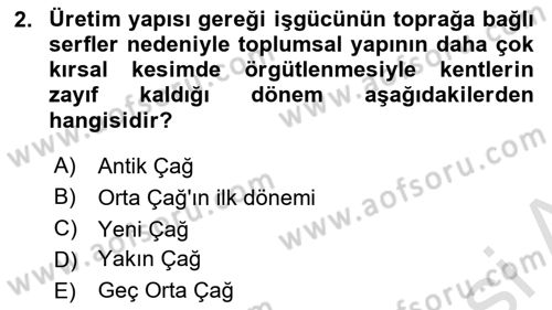Çevre Sosyolojisi Dersi 2024 - 2025 Yılı (Final) Dönem Sonu Sınav Soruları 2. Soru