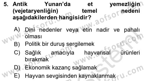 Çevre Sosyolojisi Dersi 2025 - 2026 Yılı (Final) Dönem Sonu Sınav Soruları 5. Soru