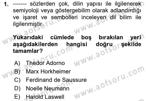 Sosyal Medya Sosyolojisi Dersi 2020 - 2021 Yılı Yaz Okulu Sınav Soruları 1. Soru