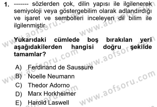 Sosyal Medya Sosyolojisi Dersi 2021 - 2022 Yılı (Vize) Ara Sınav Soruları 1. Soru