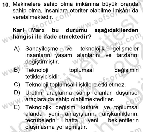 Sosyal Medya Sosyolojisi Dersi 2021 - 2022 Yılı (Vize) Ara Sınav Soruları 10. Soru