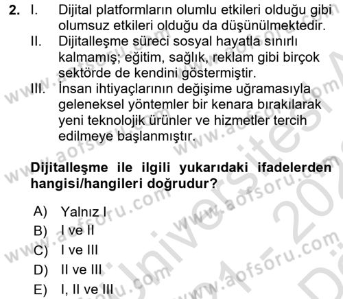 Sosyal Medya Sosyolojisi Dersi 2021 - 2022 Yılı (Vize) Ara Sınav Soruları 2. Soru