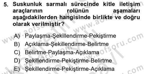 Sosyal Medya Sosyolojisi Dersi 2021 - 2022 Yılı (Vize) Ara Sınav Soruları 5. Soru