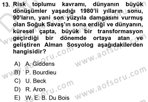 Sosyal Medya Sosyolojisi Dersi 2021 - 2022 Yılı (Final) Dönem Sonu Sınav Soruları 13. Soru