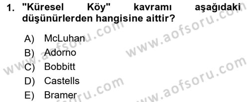 Sosyal Medya Sosyolojisi Dersi 2021 - 2022 Yılı Yaz Okulu Sınav Soruları 1. Soru