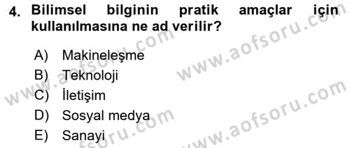 Sosyal Medya Sosyolojisi Dersi 2021 - 2022 Yılı Yaz Okulu Sınav Soruları 4. Soru