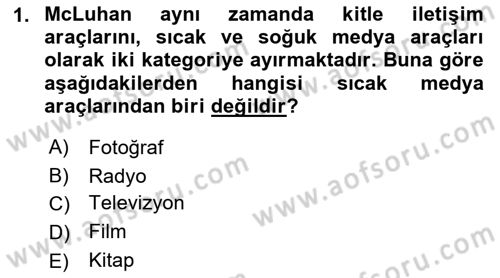 Sosyal Medya Sosyolojisi Dersi 2022 - 2023 Yılı Yaz Okulu Sınav Soruları 1. Soru