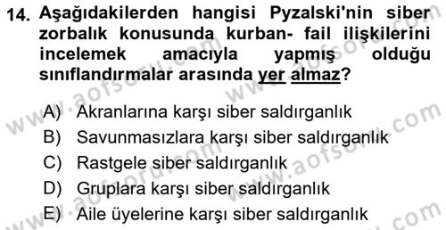 Sosyal Medya Sosyolojisi Dersi 2022 - 2023 Yılı Yaz Okulu Sınav Soruları 14. Soru