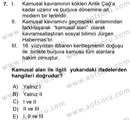Sosyal Medya Sosyolojisi Dersi 2022 - 2023 Yılı Yaz Okulu Sınav Soruları 7. Soru