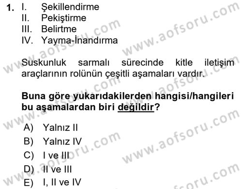 Sosyal Medya Sosyolojisi Dersi 2023 - 2024 Yılı (Vize) Ara Sınav Soruları 1. Soru