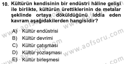 Sosyal Medya Sosyolojisi Dersi 2023 - 2024 Yılı (Vize) Ara Sınav Soruları 10. Soru