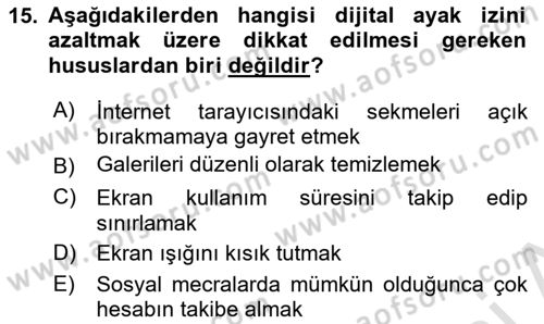 Sosyal Medya Sosyolojisi Dersi 2023 - 2024 Yılı (Final) Dönem Sonu Sınav Soruları 15. Soru