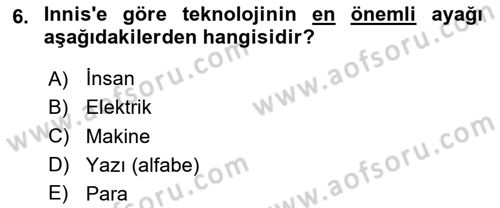 Sosyal Medya Sosyolojisi Dersi 2023 - 2024 Yılı Yaz Okulu Sınav Soruları 6. Soru