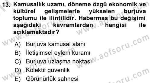 Sosyal Medya Sosyolojisi Dersi 2024 - 2025 Yılı (Vize) Ara Sınav Soruları 13. Soru