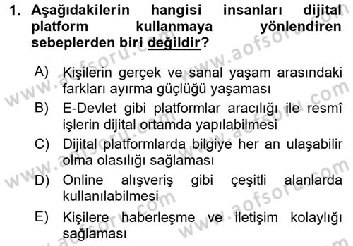 Sosyal Medya Sosyolojisi Dersi 2024 - 2025 Yılı (Final) Dönem Sonu Sınav Soruları 1. Soru