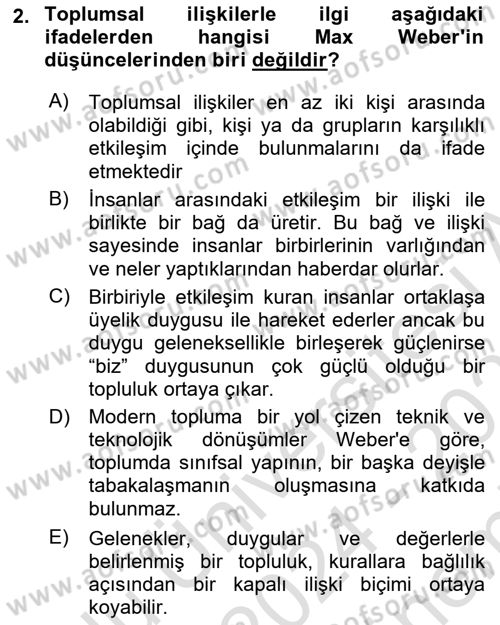 Sosyal Medya Sosyolojisi Dersi 2024 - 2025 Yılı (Final) Dönem Sonu Sınav Soruları 2. Soru