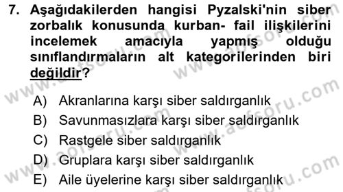 Sosyal Medya Sosyolojisi Dersi 2024 - 2025 Yılı (Final) Dönem Sonu Sınav Soruları 7. Soru