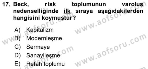 Sosyal Medya Sosyolojisi Dersi 2024 - 2025 Yılı Yaz Okulu Sınav Soruları 17. Soru