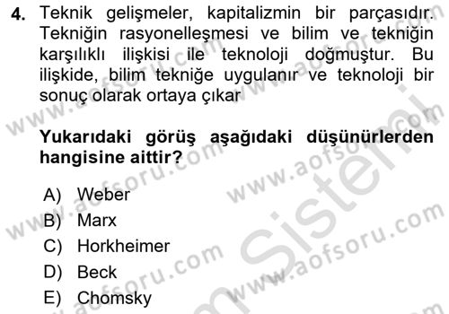 Sosyal Medya Sosyolojisi Dersi 2024 - 2025 Yılı Yaz Okulu Sınav Soruları 4. Soru