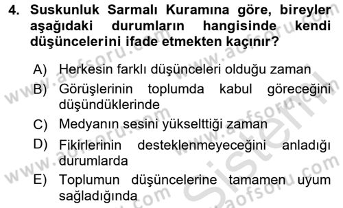 Sosyal Medya Sosyolojisi Dersi 2025 - 2026 Yılı (Vize) Ara Sınav Soruları 4. Soru