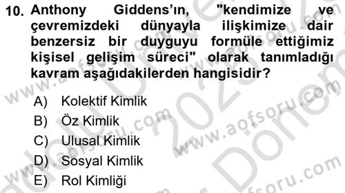 Sosyal Medya Sosyolojisi Dersi 2025 - 2026 Yılı (Final) Dönem Sonu Sınav Soruları 10. Soru