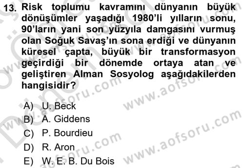 Sosyal Medya Sosyolojisi Dersi 2025 - 2026 Yılı (Final) Dönem Sonu Sınav Soruları 13. Soru