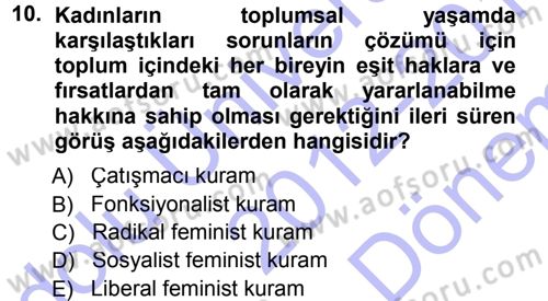 Çalışma Sosyolojisi Dersi 2012 - 2013 Yılı (Final) Dönem Sonu Sınav Soruları 10. Soru