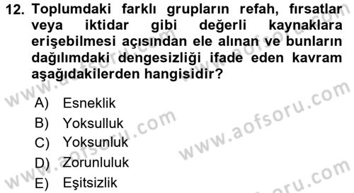 Çalışma Sosyolojisi Dersi 2016 - 2017 Yılı 3 Ders Sınav Soruları 12. Soru