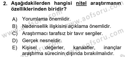 Çalışma Sosyolojisi Dersi Ara Sınavı Deneme Sınav Soruları 2. Soru