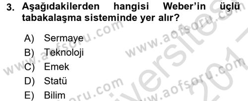 Çalışma Sosyolojisi Dersi 2016 - 2017 Yılı (Vize) Ara Sınav Soruları 3. Soru