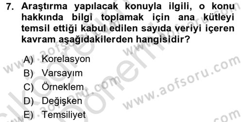 Çalışma Sosyolojisi Dersi Ara Sınavı Deneme Sınav Soruları 7. Soru